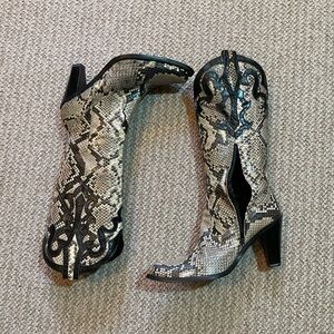 Rebeca Sanver Python Snakeskin Cowboy Boots EU 40 Spain